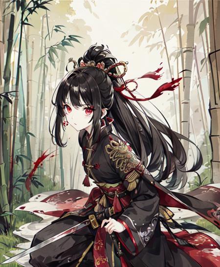 00971-3594279187-masterpiece, best quality, 1girl,black hair,red eyes, hanfu,sca.jpeg