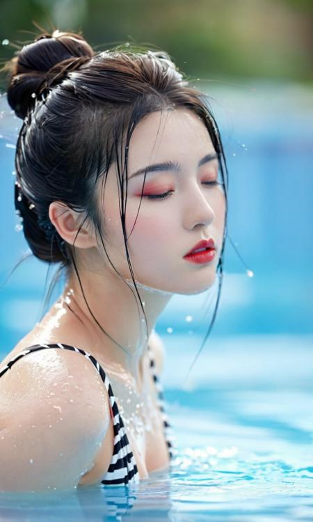 02491-1992171442-1girl, black hair, closed eyes, water, blurry, blurry backgroun.jpeg